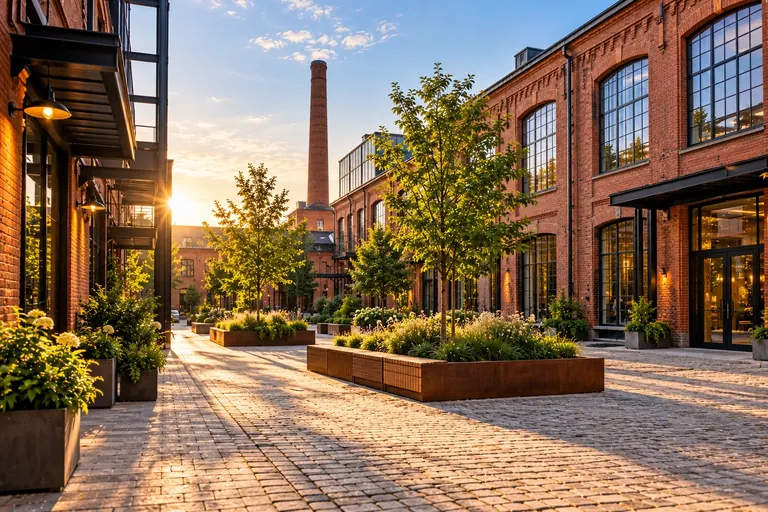 Red-brick courtyard with lofts, Praga